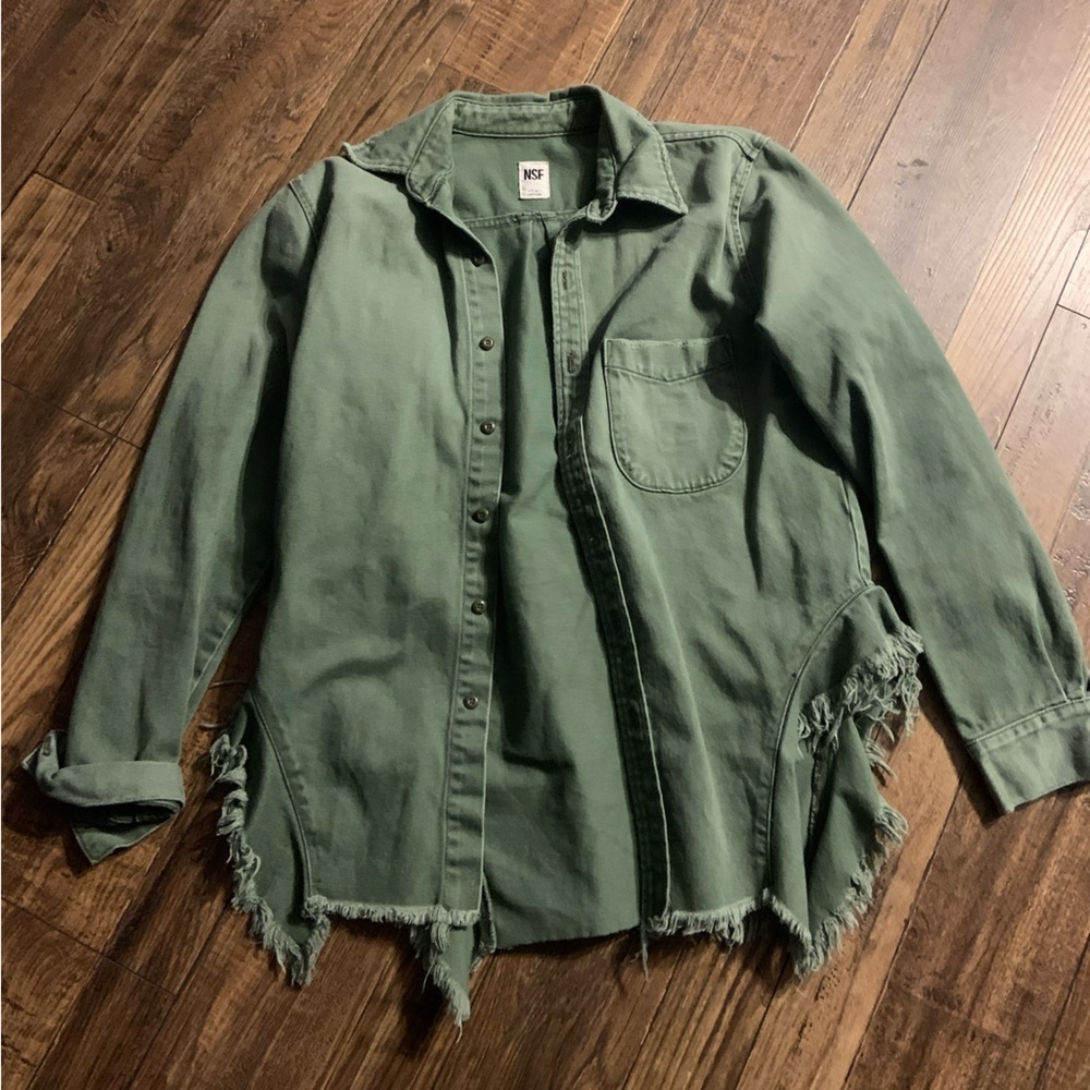 Nsf Rahel Button Up Fray Top/ Jacket Revolve Casu… - image 4